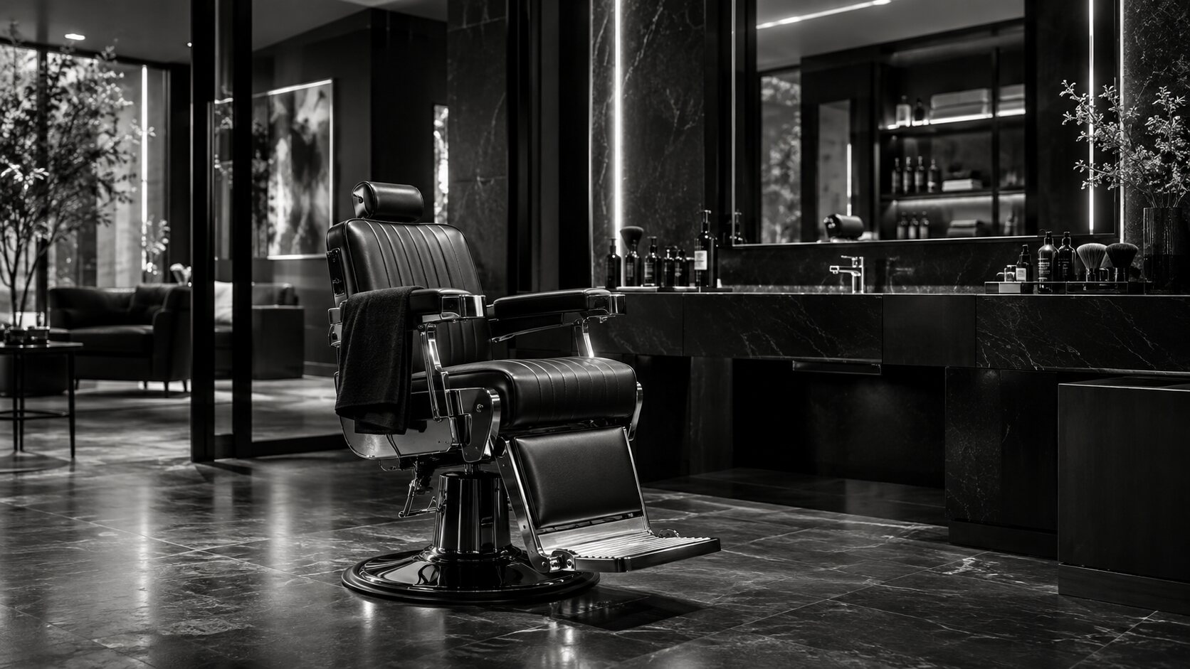 Interior elegante de BARBERSHOP